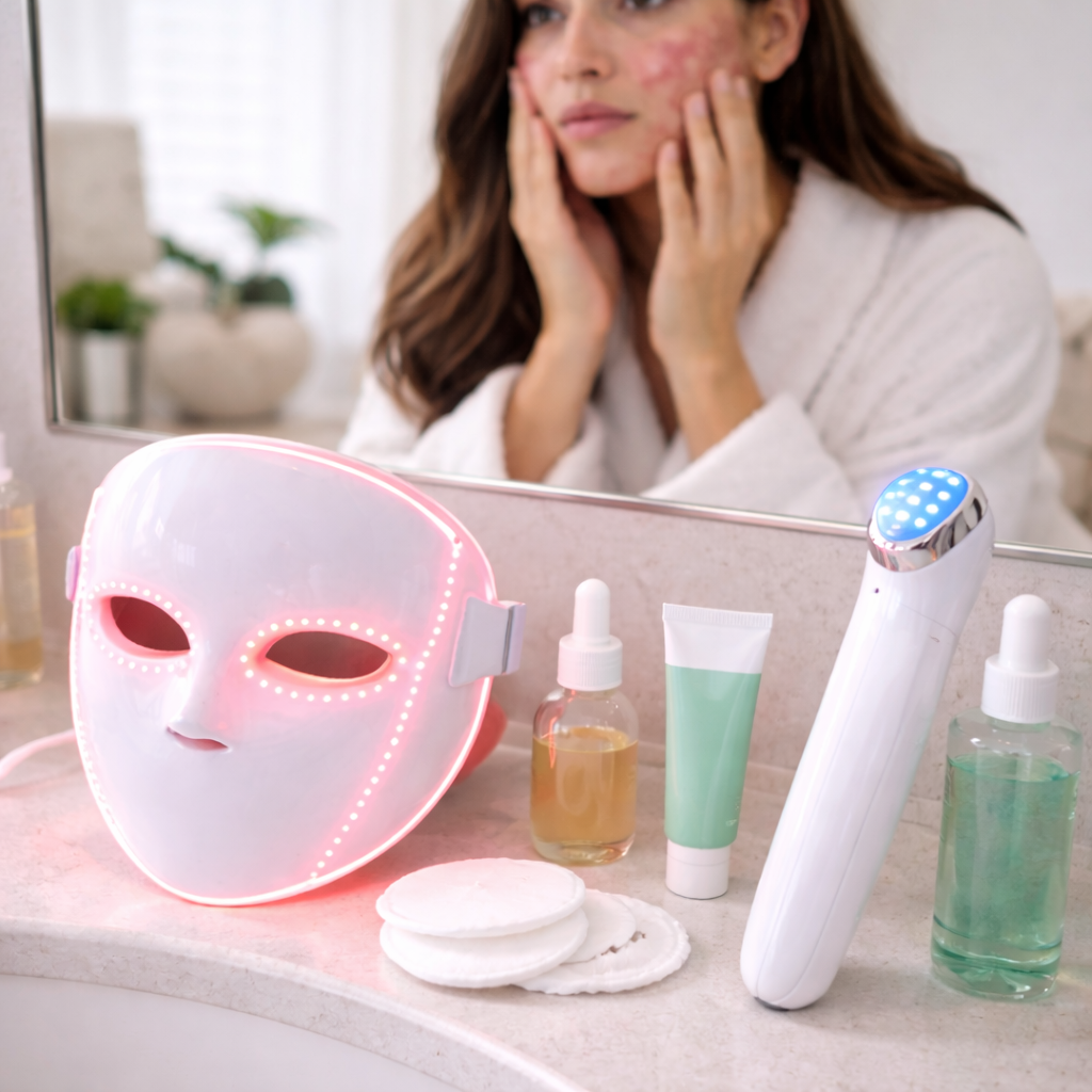 LED light therapy for acne at home: what the evidence supports (and what it doesn’t)